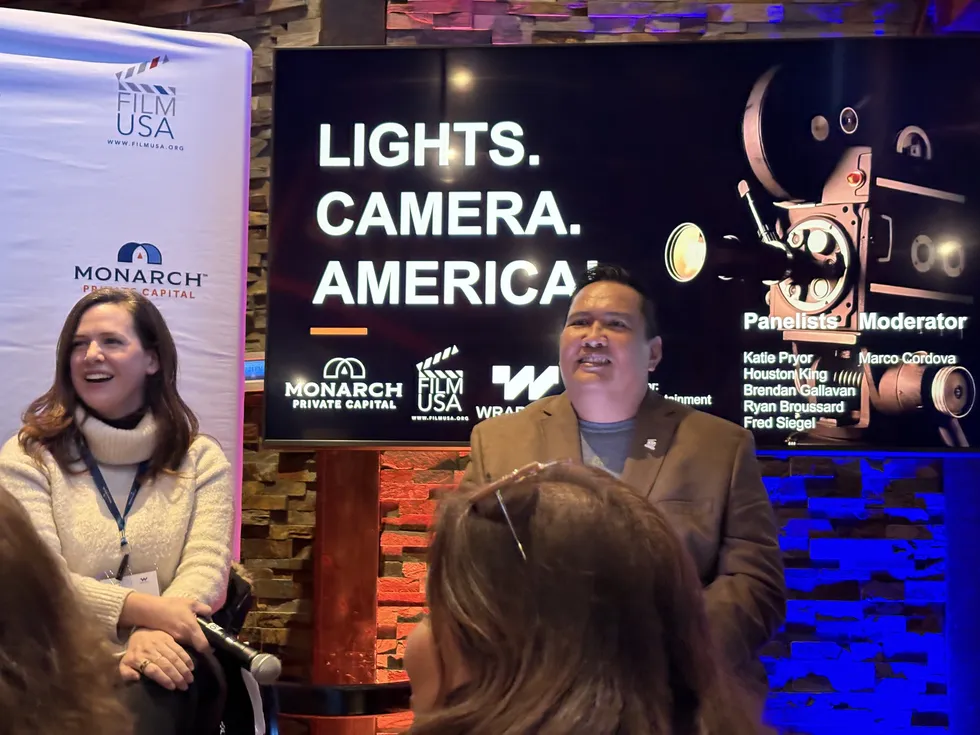 FilmUSA President Katie Patton Pryor on the Lights.Camera.America! panel at the Sundance Film Festival